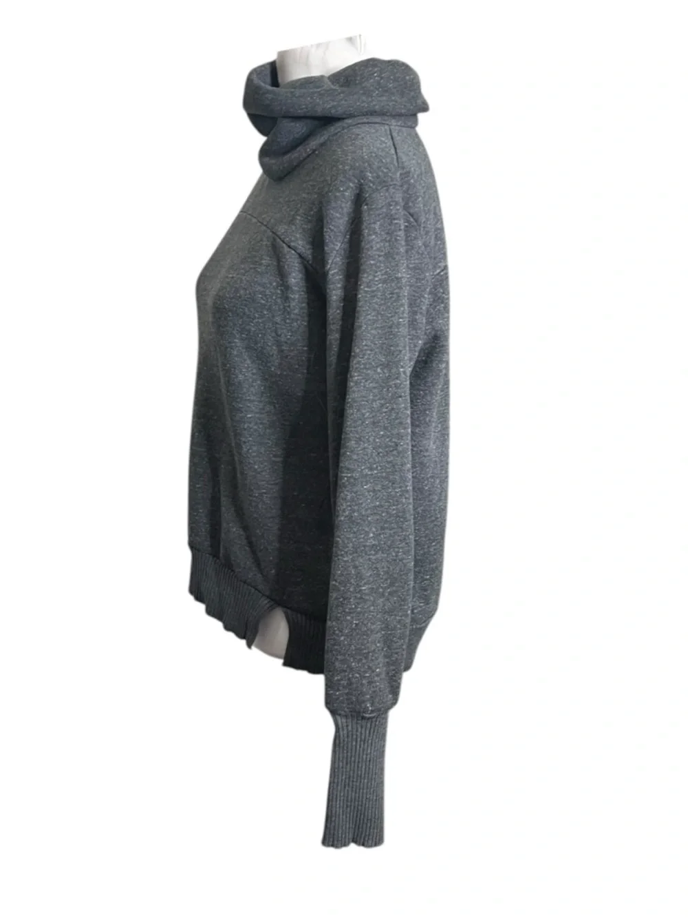 ALO Yoga‎ Haze Funnel Neck Women's Small Gray Athleisure Cozy Thumbholes Chic